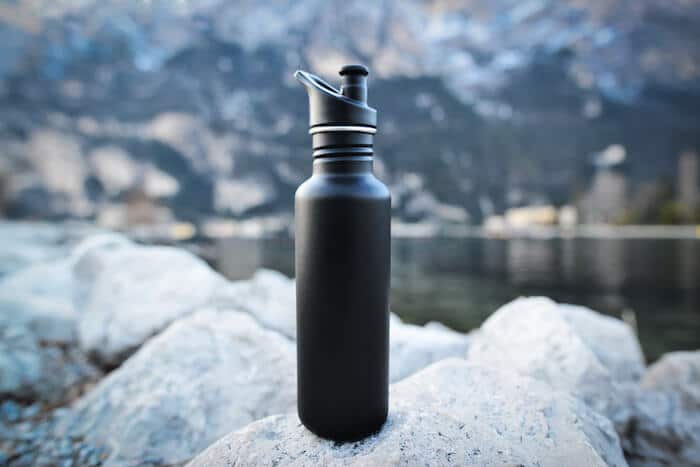 Black water bottle