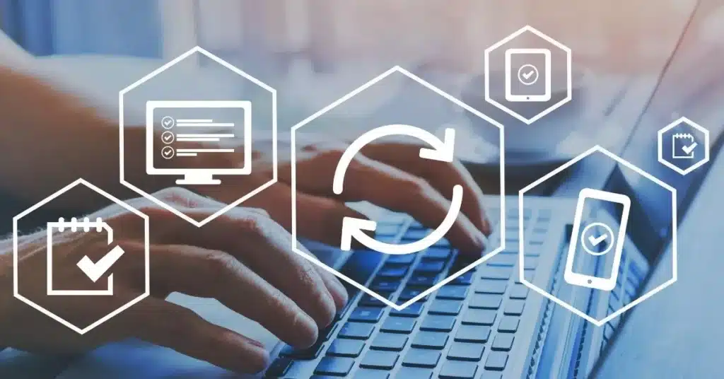 Crowd funding process shown through digital icons and workflow tools used to manage an active campaign.