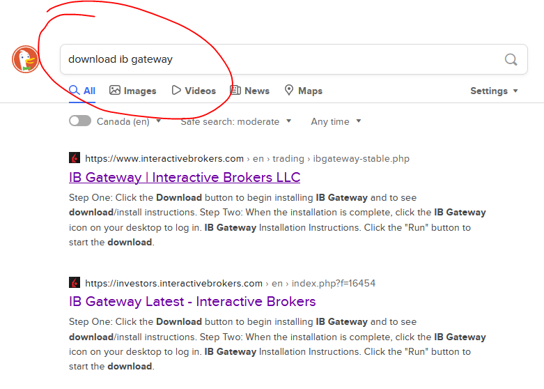 Search for IB Gateway